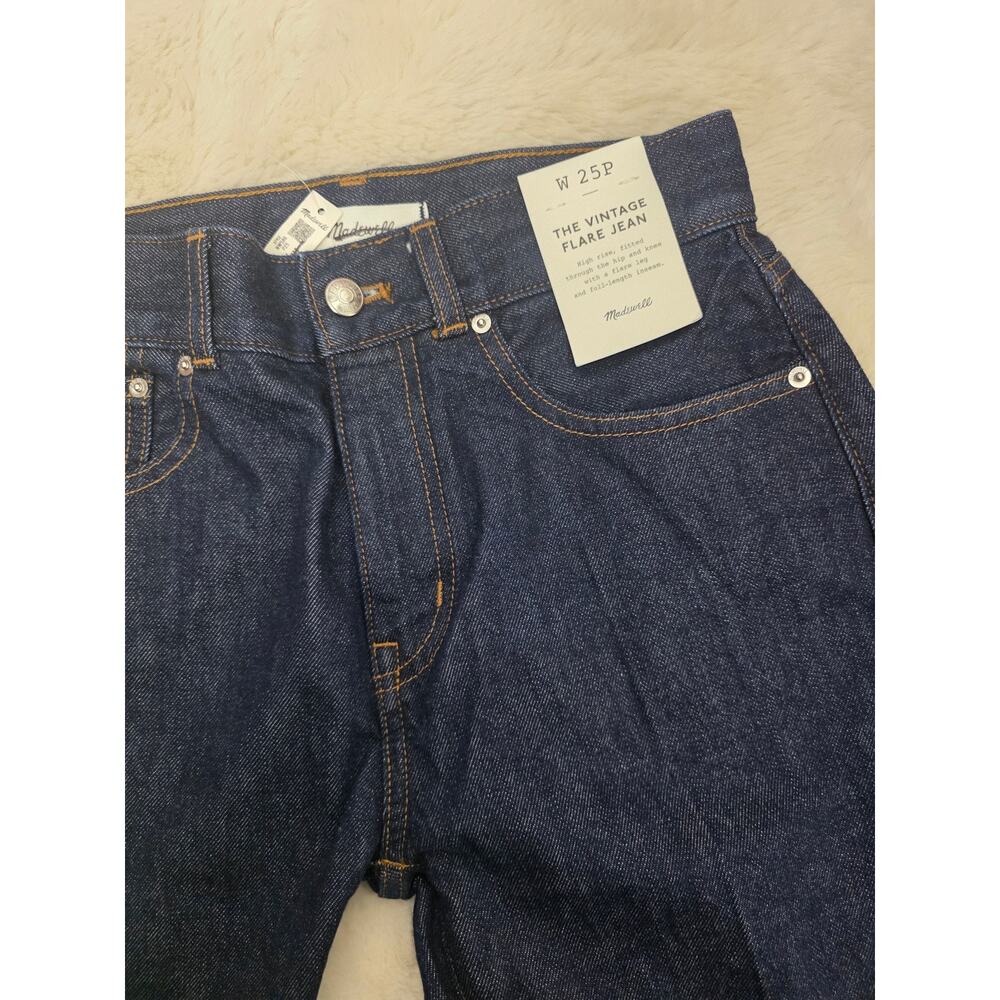 NWT Madewell Vintage Flare Jean Rinse Wash Dark Denim 25P - Picture 7 of 10